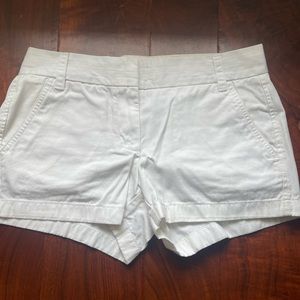 J. Crew 100% Cotton Chino Broken-In White Shorts 3.5”